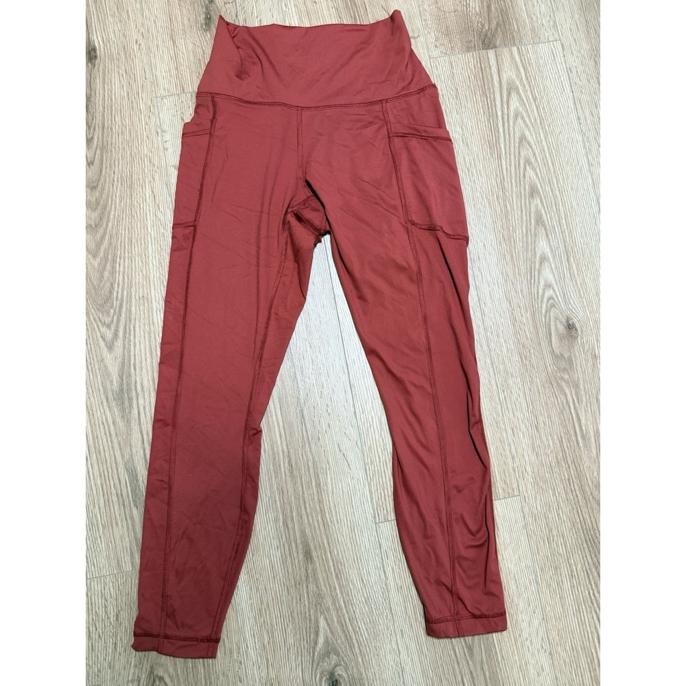 Yogalicious Lux Leggings With Pockets Burgundy Sz Small